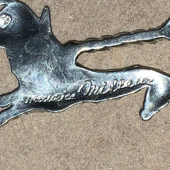 Maurice Milleur Carousel Giraffe Ornament Pendant Silver-Tone Metal Hand Crafted - Picture 3 of 7